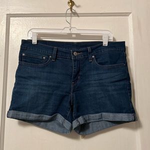 Levi’s Denim Shorts Dark Blue Sewn-In Cuff Size 30 Women’s